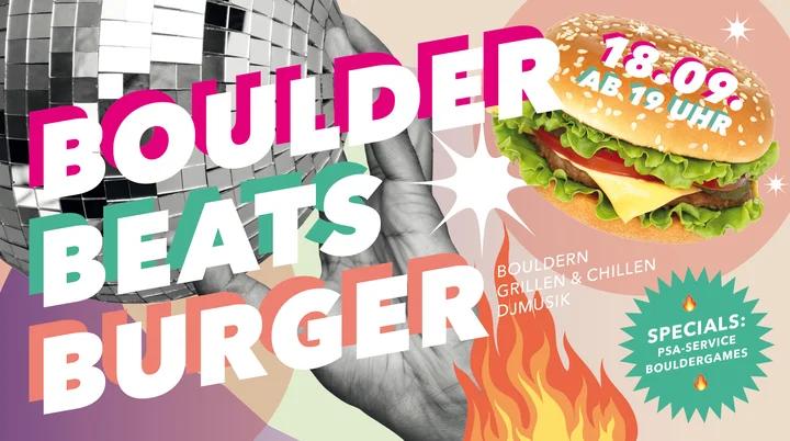 Werbung Boulder Beats Burger September 2025 | © diekletterarena