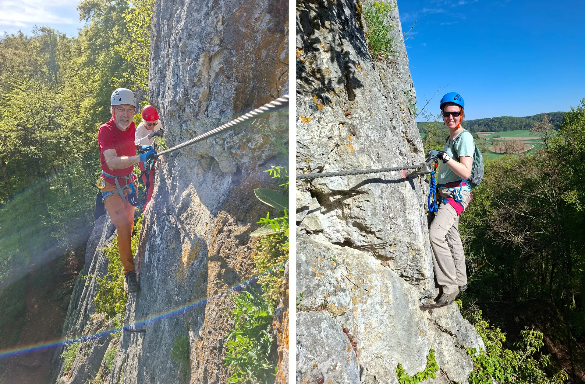 Frau und Mann beim Klettern im Altmuehltal | © DAV Heilbronn