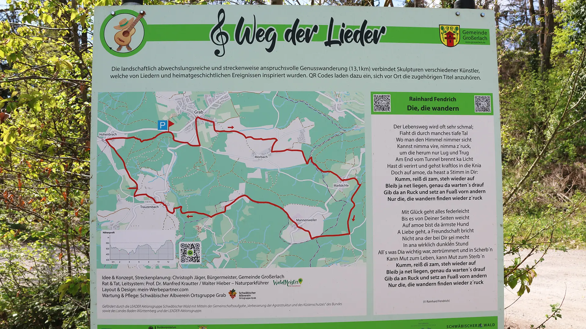 Uebersichtskarte Wanderweg "Auf dem Weg der Lieder" | © DAV Heilbronn