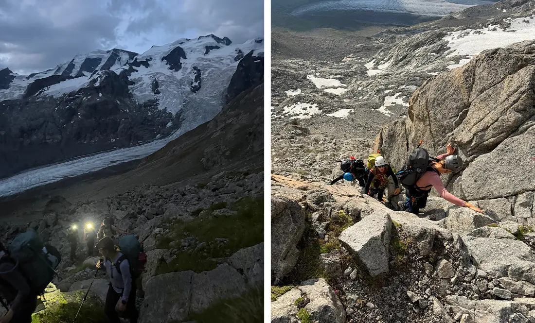 Hochtourengruppe beim Wandern im alpinen Gelände | © DAV Heilbronn