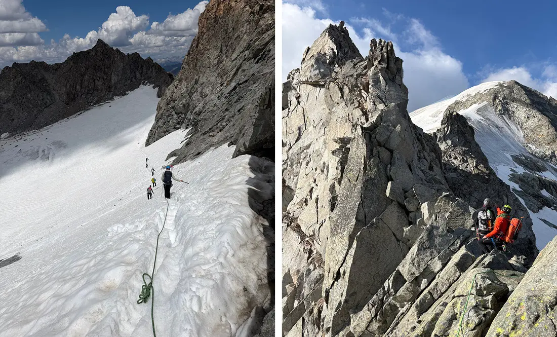 Hochtourengruppe beim Wandern im alpinen Gelände | © DAV Heilbronn