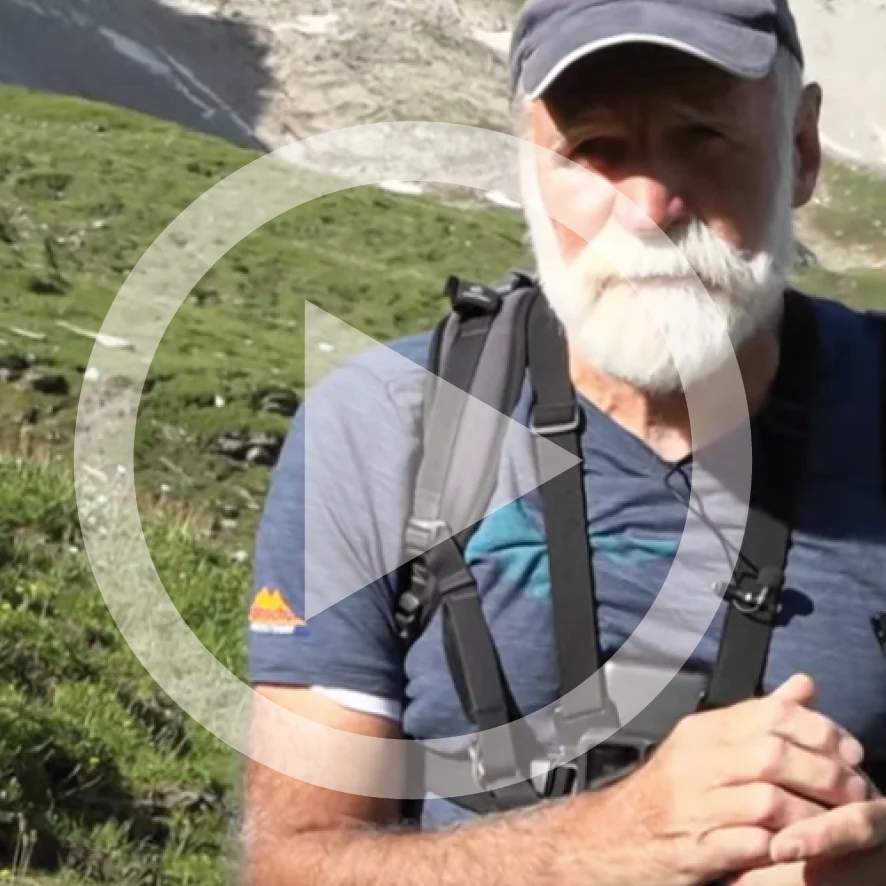 Nahaufnahme Rolf Maier | © DAV Heilbronn Heilbronner Weg / Film / Absturzgefahr am Berg / DAV Heilbronn | © DAV Heilbronn