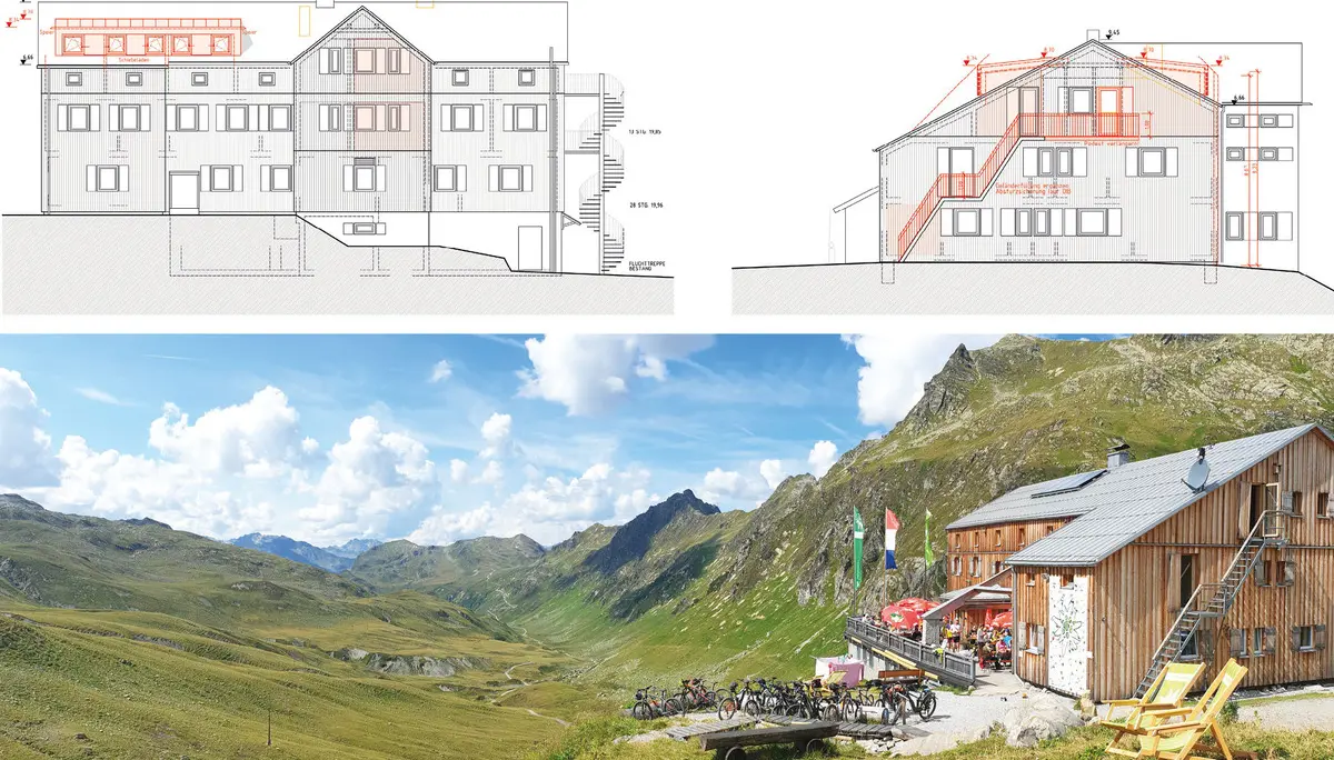 Umbauplaene - Neue Heilbronner Hütte - Verwallgebirge | © DAV Heilbronn