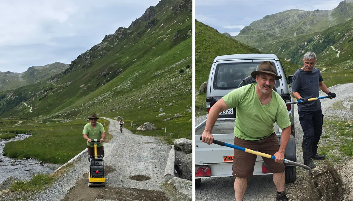 Neue Heilbronner Hütte - Arbeiten am Weg | © DAV Heilbronn