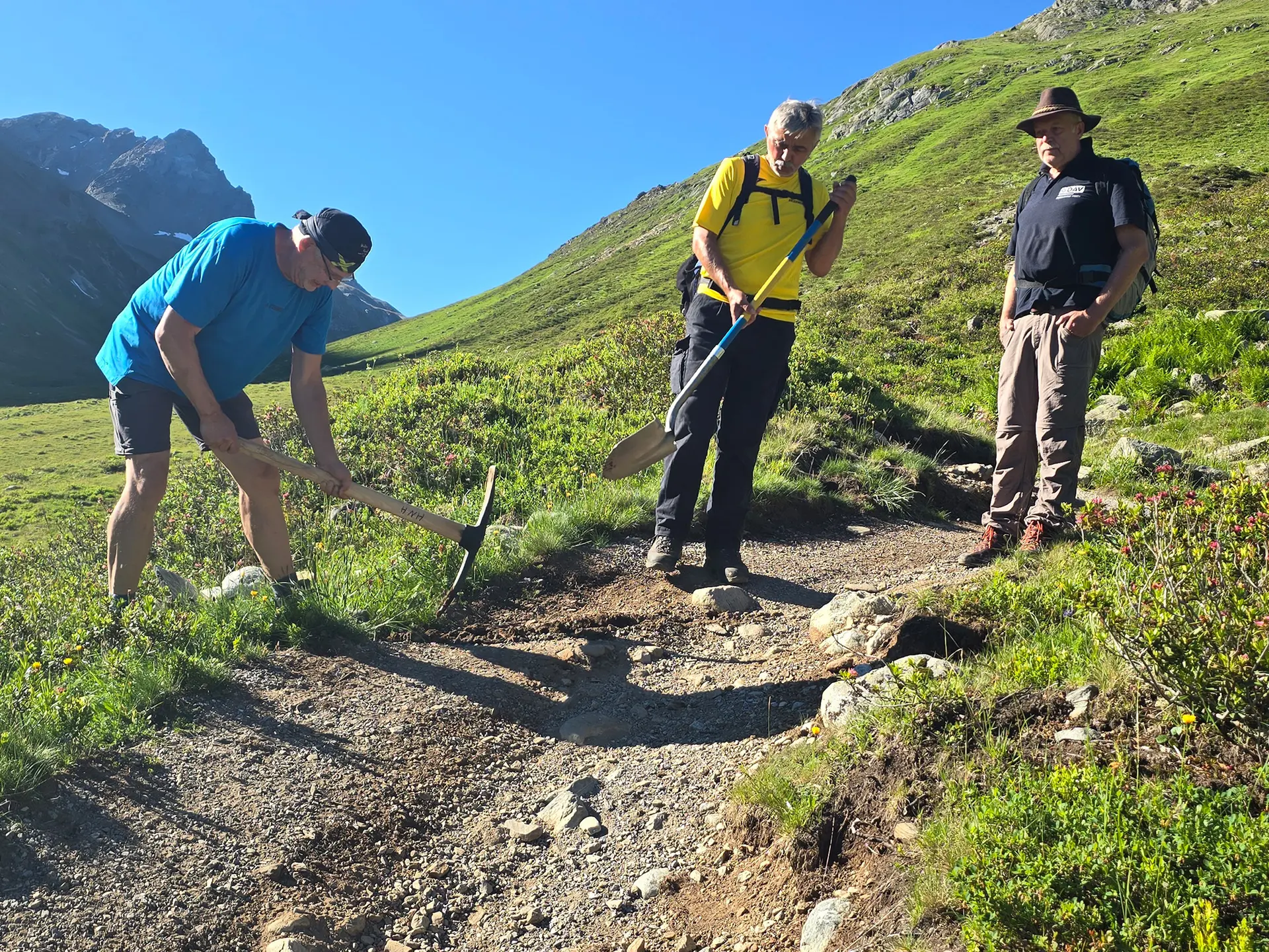Neue Heilbronner Hütte - Arbeiten am Weg | © DAV Heilbronn