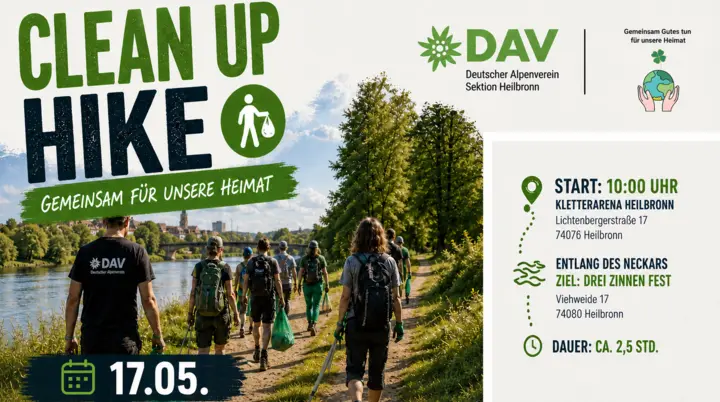DAV Heilbronn Müllsammelaktion im Mai 2026 | © DAV Heilbronn
