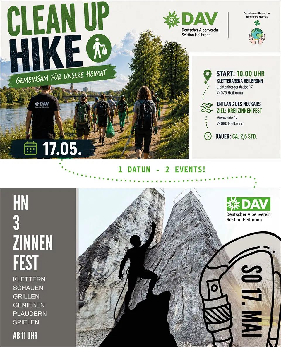 Muellsammelaktion und 3 Zinnenfest. Gemeinsame Aktion | © DAV Heilbronn