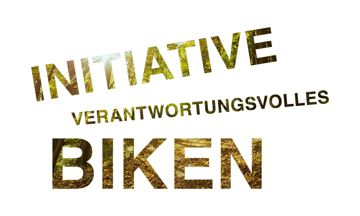 Schriftzug "Verantwortungsvolles Biken" auf weißen Hintergrund mit grüner Schrift | © IVB IVB / Verantwortungsvolles Biken / DAV Heilbronn | © IVB