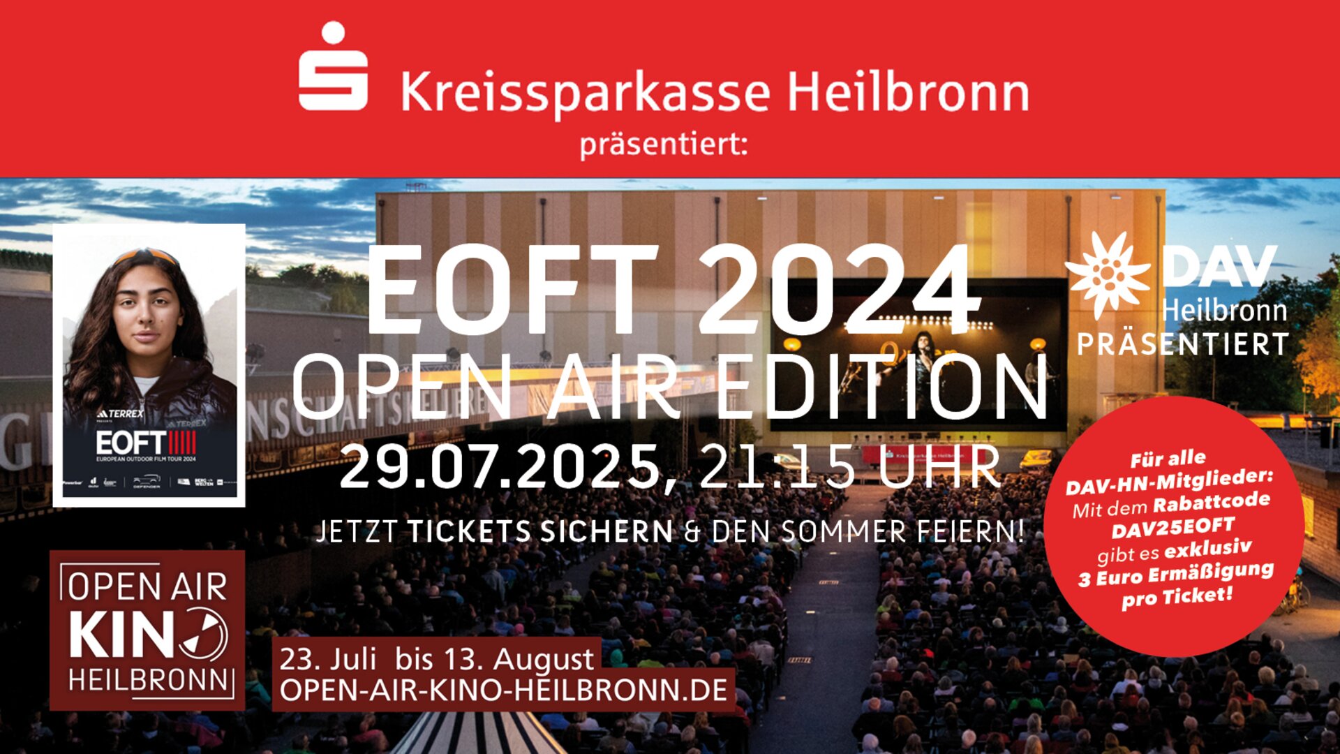 Bildteaser mit zum Open Air Kino Heilbronn 2025 | © DAVHeilbronn